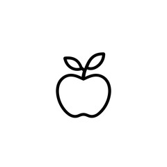 Apple Icon in black outline Transparent PNG 
