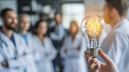 Innovative medical ideas  doctors illuminating healthcare solutions with creativity and insight