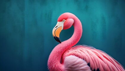 Fototapeta premium pink flamingo portrait