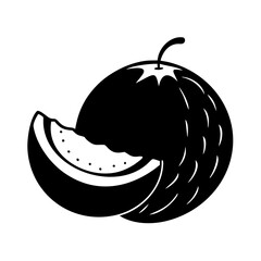 Obraz premium cantaloupe icon, cantaloupe line art - simple line art of cantaloupe, perfect for cantaloupe logos and icons