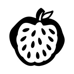 cherimoya fruit icon, cherimoya fruit line art - simple line art of cherimoya fruit, perfect for cherimoya fruit logos and icons