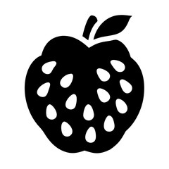 cherimoya fruit icon, cherimoya fruit line art - simple line art of cherimoya fruit, perfect for cherimoya fruit logos and icons
