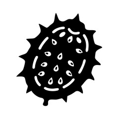 kiwano horned melon icon, kiwano horned melon line art - simple line art of kiwano horned melon, perfect for kiwano horned melon logos and icons