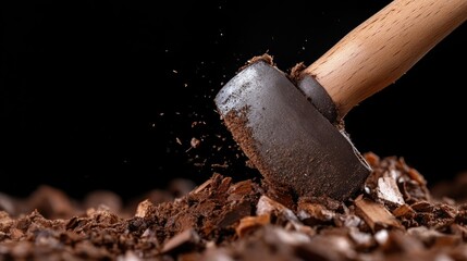 Powerful impact, shattering chocolate