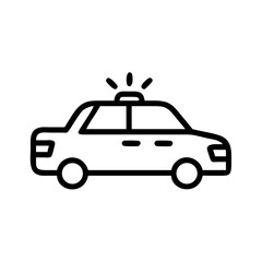 Police Car Icon for Law Enforcement and Security Themes