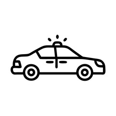 Police Car Icon for Law Enforcement and Security Themes