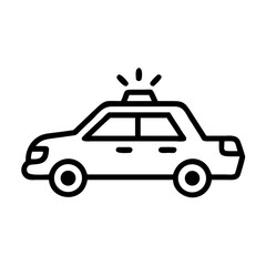 Obraz premium Police Car Icon for Law Enforcement and Security Themes