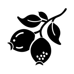rosehip fruit icon, rosehip fruit line art - simple line art of rosehip fruit, perfect for rosehip fruit logos and icons