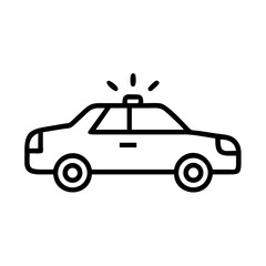 Police Car Icon for Law Enforcement and Security Themes
