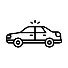 Police Car Icon for Law Enforcement and Security Themes
