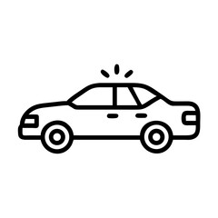 Police Car Icon for Law Enforcement and Security Themes