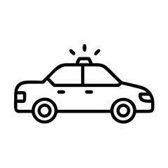 Police Car Icon for Law Enforcement and Security Themes
