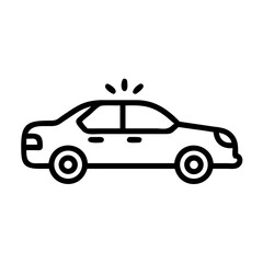 Police Car Icon for Law Enforcement and Security Themes
