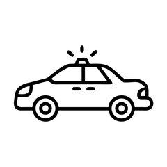 Police Car Icon for Law Enforcement and Security Themes