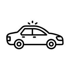 Police Car Icon for Law Enforcement and Security Themes