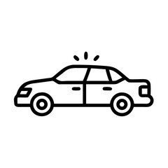 Police Car Icon for Law Enforcement and Security Themes