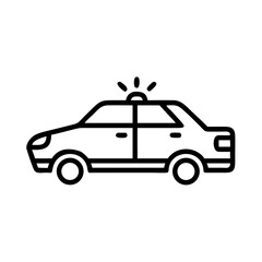 Police Car Icon for Law Enforcement and Security Themes