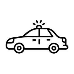 Police Car Icon for Law Enforcement and Security Themes