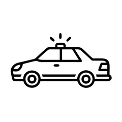 Police Car Icon for Law Enforcement and Security Themes