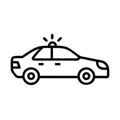 Police Car Icon for Law Enforcement and Security Themes