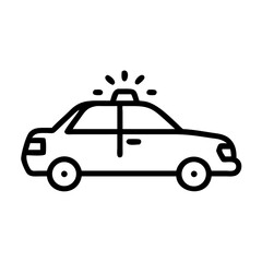 Police Car Icon for Law Enforcement and Security Themes