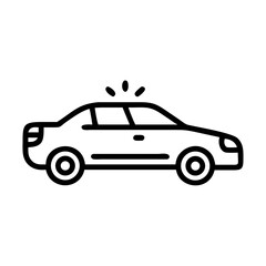 Police Car Icon for Law Enforcement and Security Themes