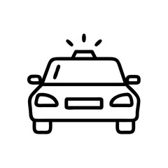 Police Car Icon for Law Enforcement and Security Themes