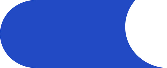 Rectangular element with a rounded side and asymmetrical concave side, blue-colored for infographic layouts.