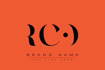 RCO abstract letter logo design. This logo is designed by three abstract letters.
