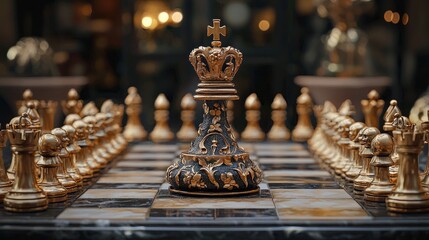 Fototapeta premium A chess board with a king on it