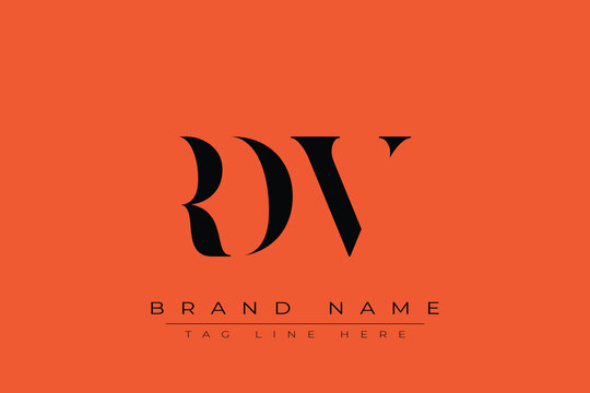 RDV abstract letter logo design. This logo is designed by three abstract letters.