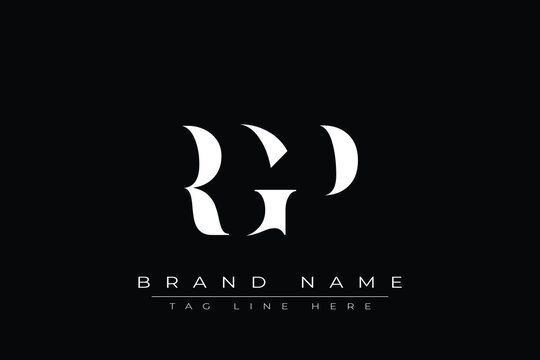 RGP abstract letter logo design. This logo is designed by three abstract letters.