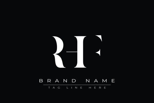 RHF abstract letter logo design. This logo is designed by three abstract letters.