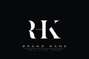 RHK abstract letter logo design. This logo is designed by three abstract letters.