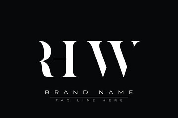 RHW abstract letter logo design. This logo is designed by three abstract letters.
