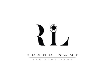 Fototapeta premium RIL abstract letter logo design. This logo is designed by three abstract letters.