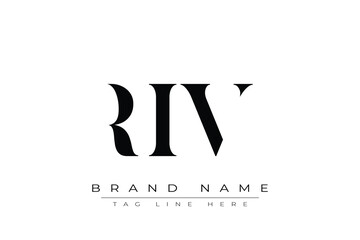 RIV abstract letter logo design. This logo is designed by three abstract letters.