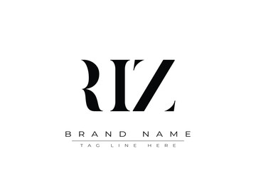 RIZ abstract letter logo design. This logo is designed by three abstract letters.