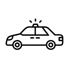 Police Car Icon for Law Enforcement and Security Themes