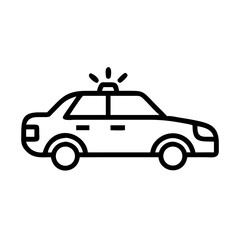 Police Car Icon for Law Enforcement and Security Themes