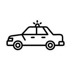 Police Car Icon for Law Enforcement and Security Themes