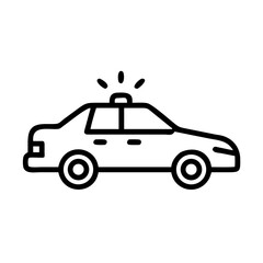 Police Car Icon for Law Enforcement and Security Themes
