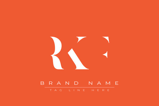 RKF abstract letter logo design. This logo is designed by three abstract letters.