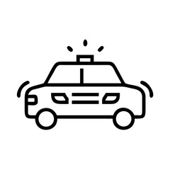 Police Car Icon for Law Enforcement and Security Themes