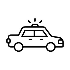 Police Car Icon for Law Enforcement and Security Themes
