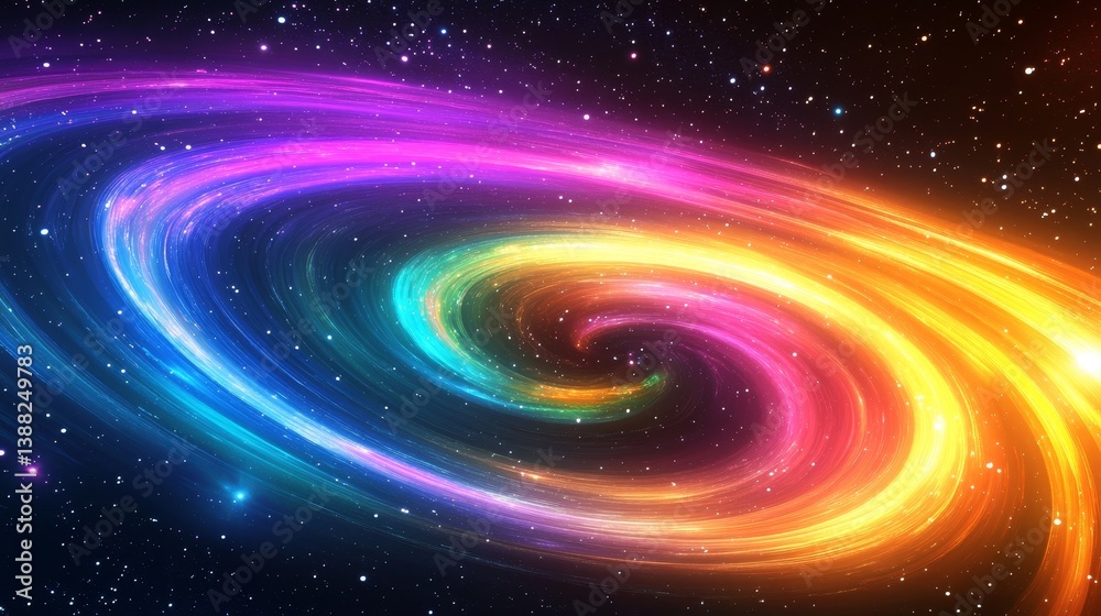 Wall mural vibrant cosmic swirl an abstract space scene filled with neon colors and dynamic patterns