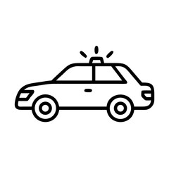 Police Car Icon for Law Enforcement and Security Themes