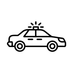 Police Car Icon for Law Enforcement and Security Themes