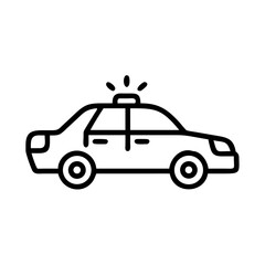 Police Car Icon for Law Enforcement and Security Themes