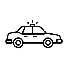 Police Car Icon for Law Enforcement and Security Themes